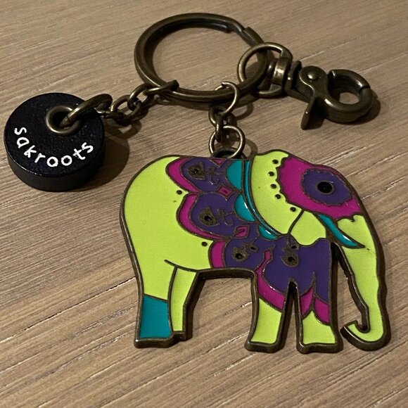 SKAROOTS Accessories - SKAROOTS Enamel Elephat Keychain Fob Purse Charm